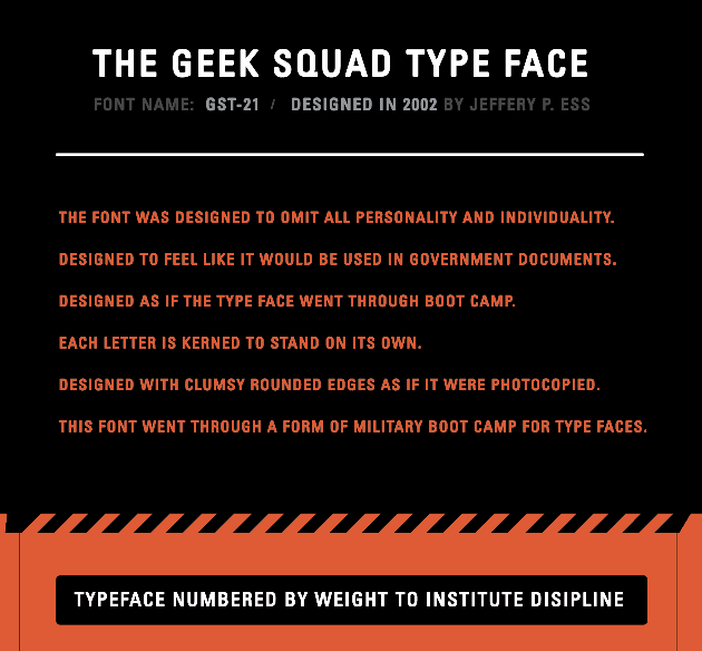The Geek Squad typeface